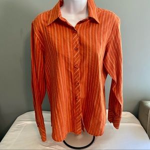 Columbia X.C.O. Long Sleeve Button Down Orange Rust Textured Shirt Sz. L